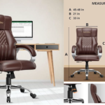 beAAtho® Oxford Ergonomic Leatherette Executive High Back Revolving Desk Office Chair with 3 Years Warranty (Brown)